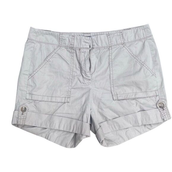 Ann Taylor Women’s Tan Chino Shorts Khaki Size 12 Classic Stretch- 4” - Picture 1 of 6